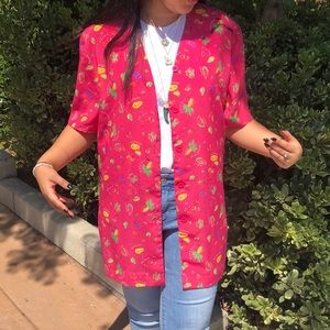 Leslie Fay Fruit Button Up Shirt